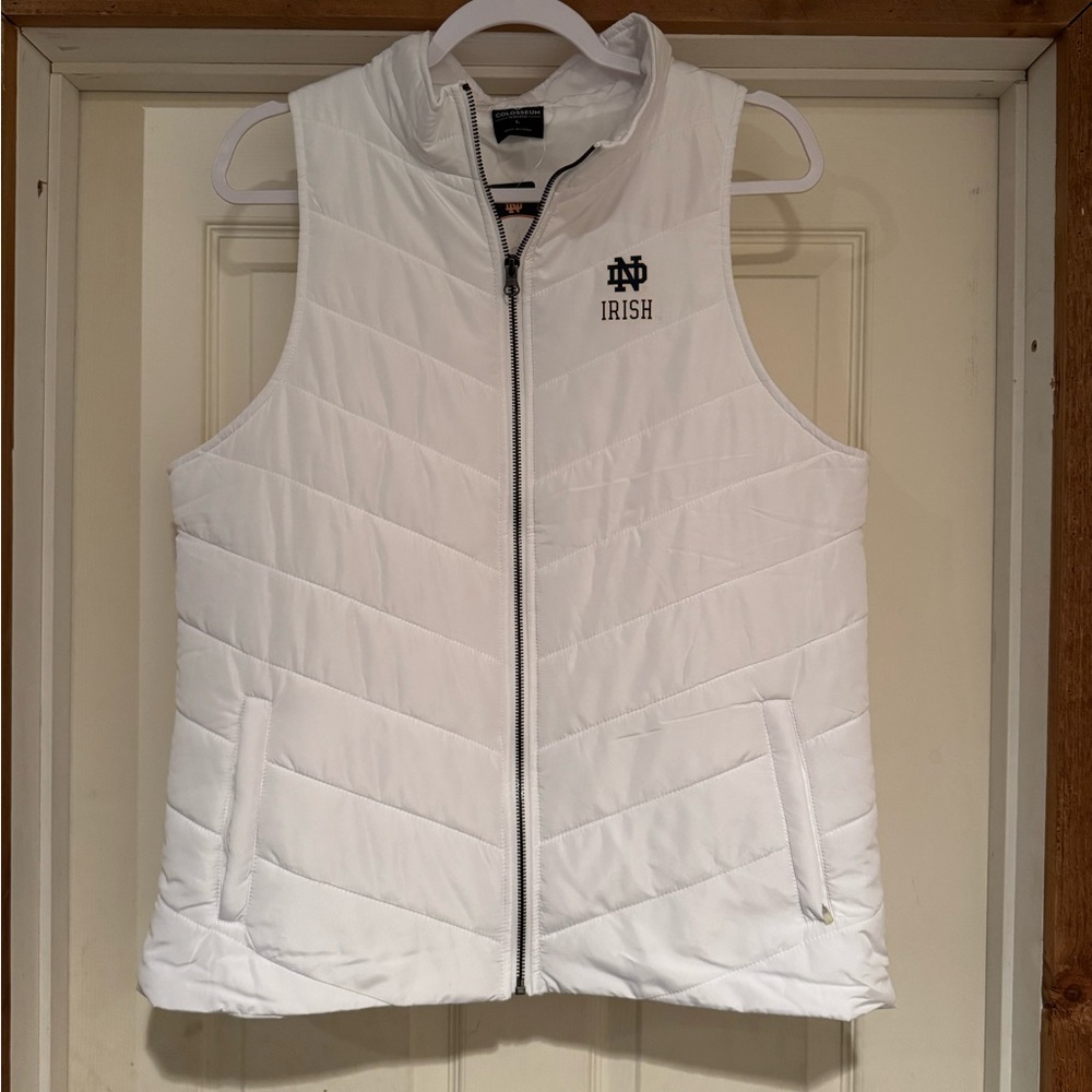 Notre Dame White Quilted Vest